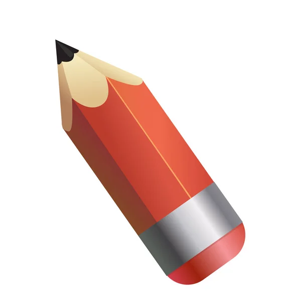 Icono vectorial de lápiz rojo corto — Vector de stock