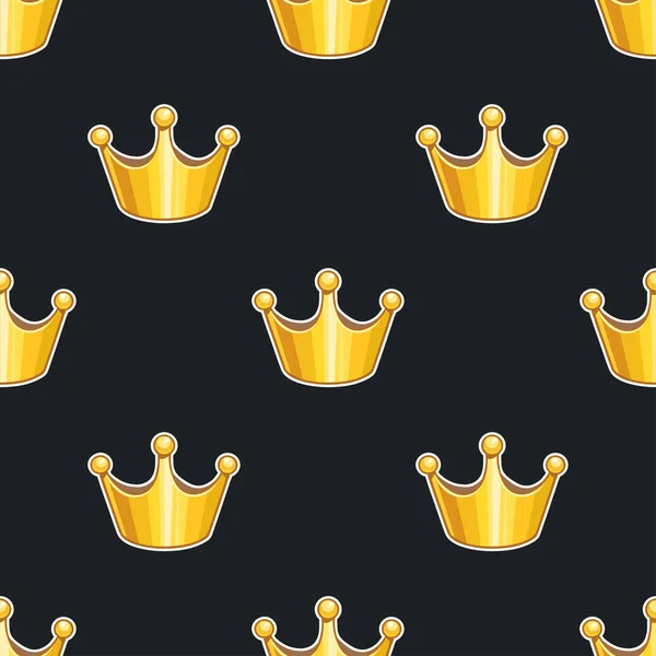 Seamless pattern with golden crowns — Stock Vector