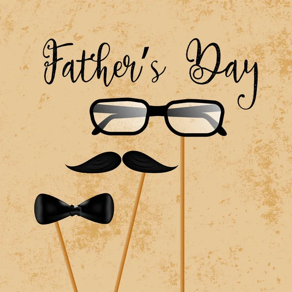 Happy Father Day Template Design Illustration Glasses Necktie Mustache Design — Stock Vector