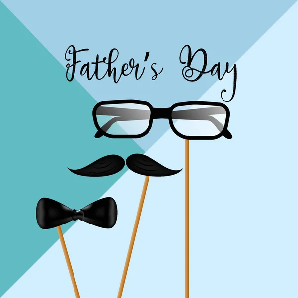 Happy Father Day Template Design Illustration Glasses Necktie Mustache Design — Stock Vector