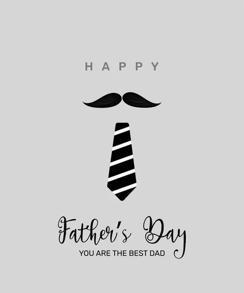 Happy Father Day Template Poster Design Illustration Necktie Mustache — Stock Vector