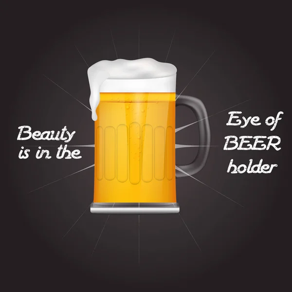 Vector Illustration Light Beer Glass Catalog Poster — Stock Vector