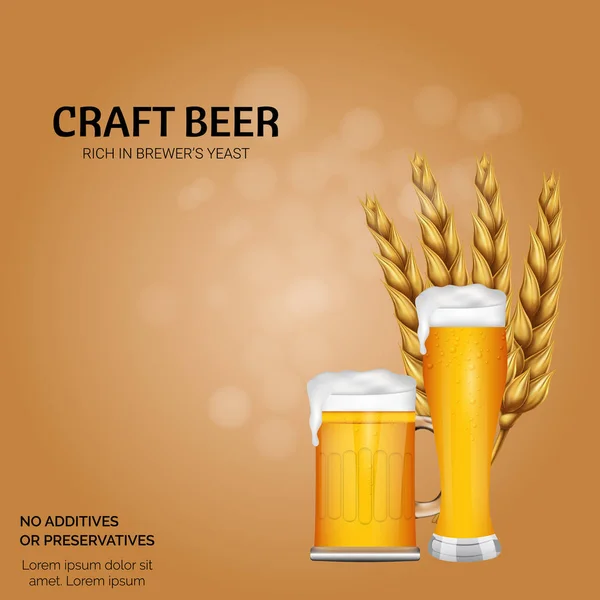 Artigianato Birra Vettoriale Illustrazione Vetro Birra Illustrazione Vettoriale — Vettoriale Stock