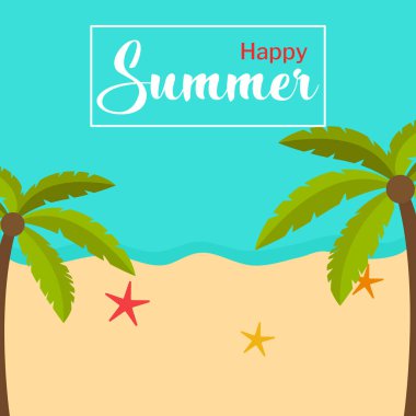 Yaz tropikal afiş vektör Illustration. vektör çizim