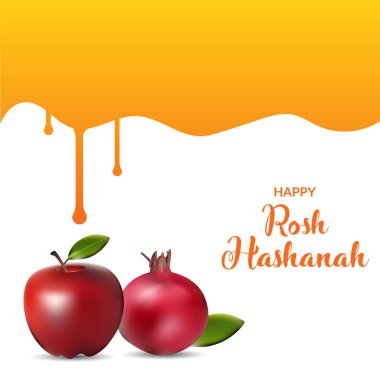 Mutlu rosh hashanah ile bal damlar. Poster ve şablonu tasarlamak.