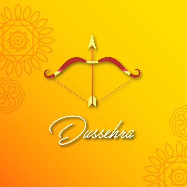 Dussehra Pijl Boog Poster Behang Flyer Ontwerpen Gele Achtergrond — Stockvector