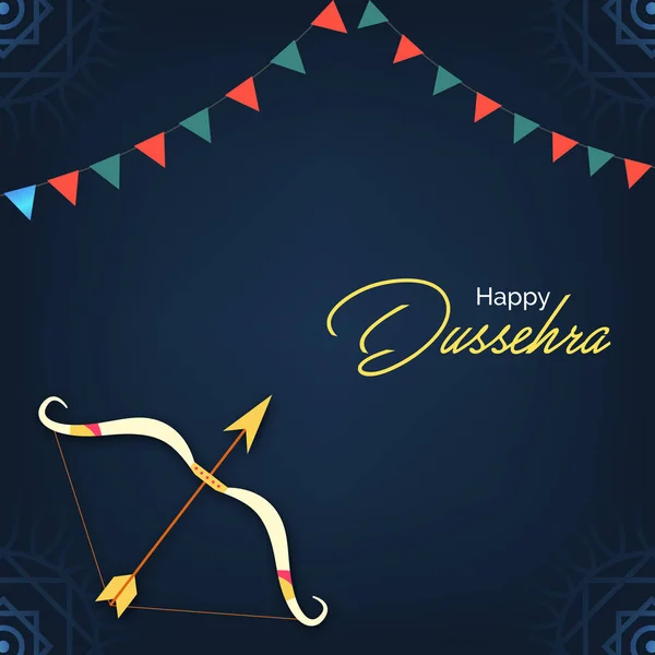 Cartel Dussehra Feliz Papel Pintado Ilustración Vector Diseño Tarjetas Con — Archivo Imágenes Vectoriales