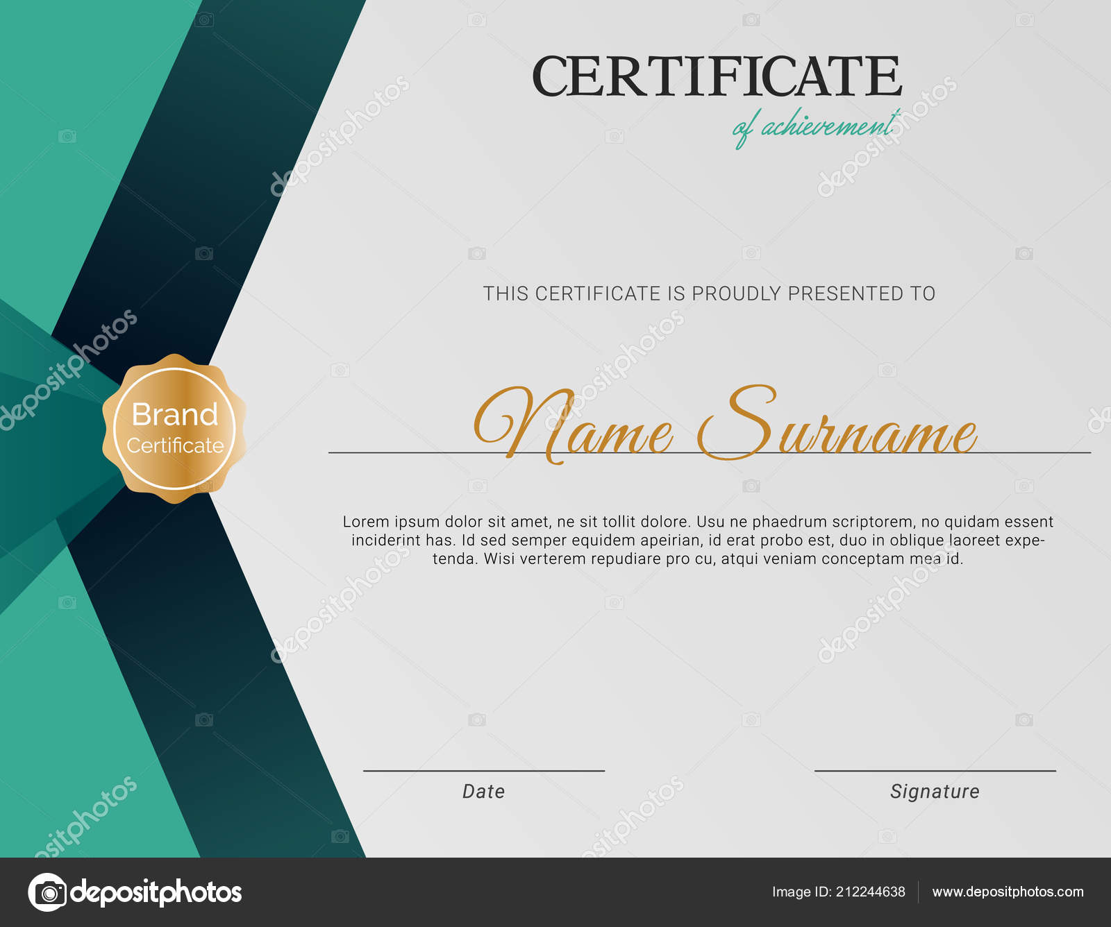 modern professional certificate template design illustration badge