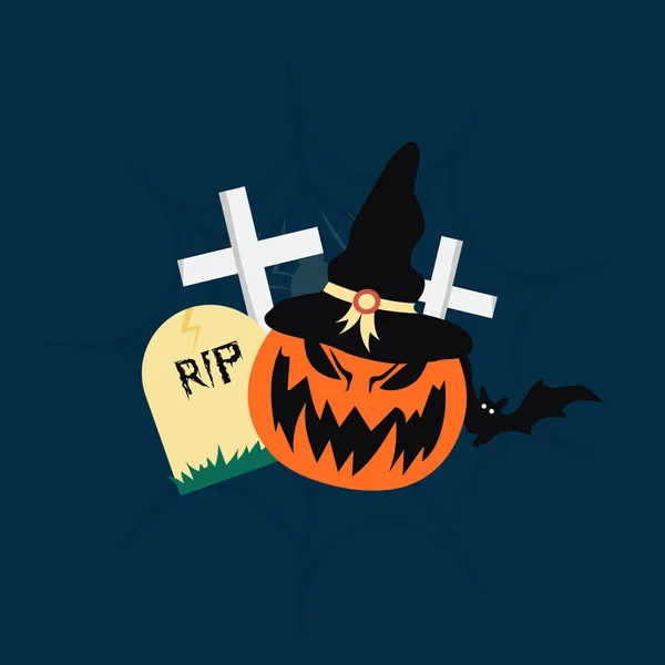 Halloween Pumpa Vektorillustration För Affisch Tapeter Och Andra — Stock vektor