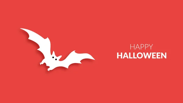 Joyeux Halloween Chauve Souris Illustration Sur Fond Rouge — Image vectorielle