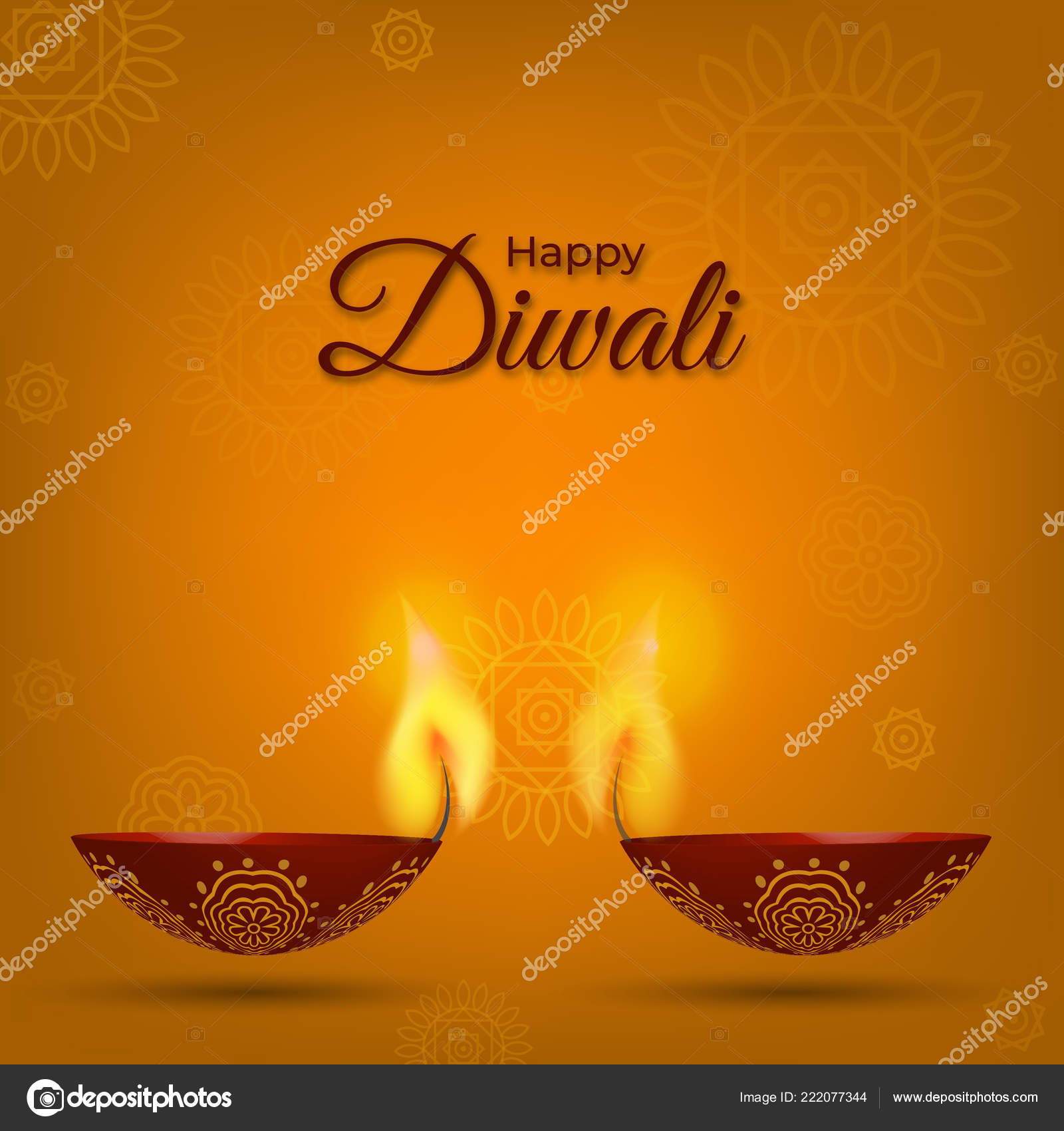 Happy Diwali Party Invitation Card Fireworks - Stock Vector. 
