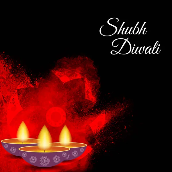 Happy Diwali Party Invitation Card Fireworks — Stock Vector