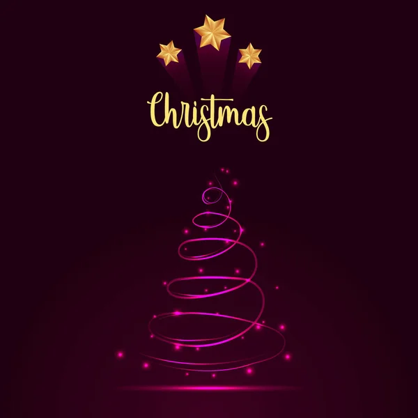 Frohe Weihnachten Plakat Banner Tapeten Und Karten Design Mit Weihnachtsbaum — Stockvektor