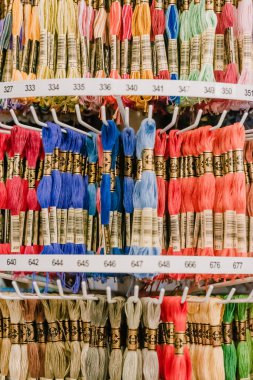 DMC Cotton Nakış Diş ipi iplikleri. Çok renkli s