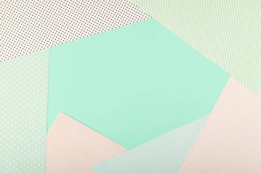 Nane mavisi ve pembe pastel renkli kağıt geometrik düz sırt üstü uzanıyordu