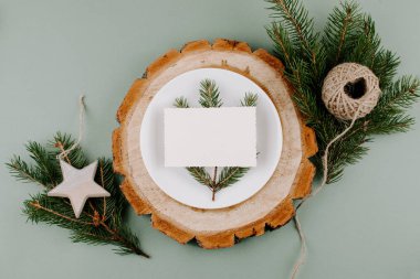 Şenlikli Noel maketi içi boş doğal stil sehpası 