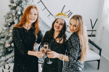 Noel fikirleri tecrit altında. Noel kutlaması, yeni yıl partisi, şenlikli aile toplantıları ve partiler. Üç güzel genç bayan Noel 'i küçük arkadaş grubuyla kutluyor..