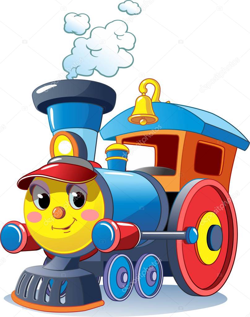 Locomotora Multicolor Divertida Tren Tren Juguete Ilustración Vectorial  Vector de Stock de ©VitD 217639660