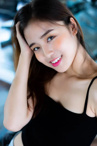 Portrait Charming Beautiful Woman Attractive Beautiful Sexy Girl Feel Relax — Stock Photo, Image