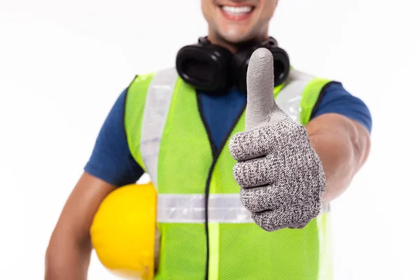 Engenheiro Industrial Homem Pronto Para Trabalhar Por Dar Polegar Para — Fotografia de Stock