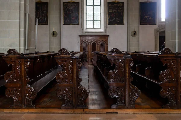 Innenansicht hofkirche st. leodegar kirche in lucern schweiz — Stockfoto