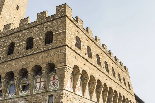 Detalle Fachada Del Palazzo Vecchio Florencia — Foto de Stock