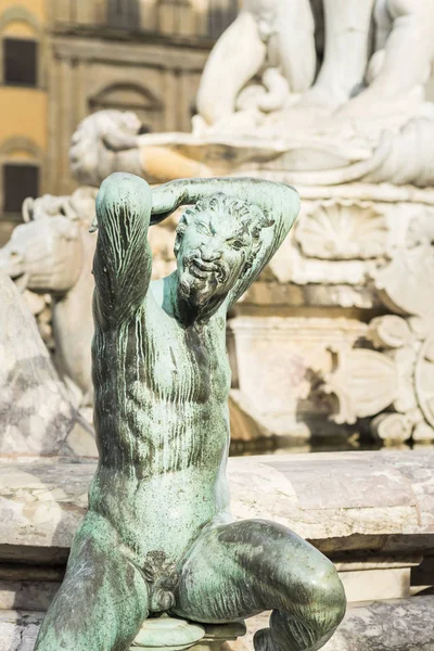 Escultura Perteneciente Grupo Escultórico Fuente Neptuno Piazza Della Signoria Florencia — Foto de Stock