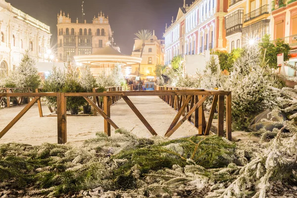 Bir Noel Pazar Seville şehir sahne.