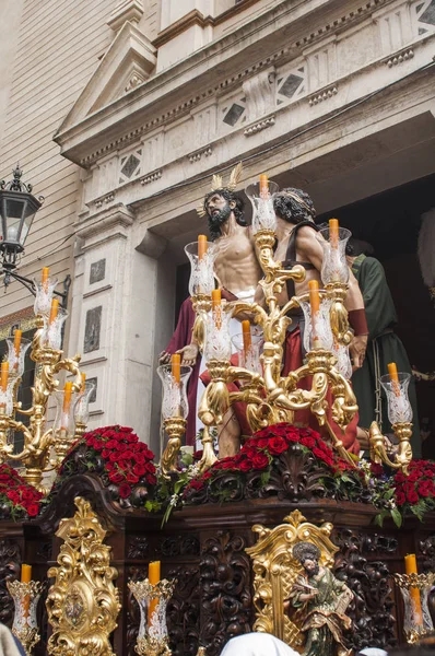 Fotografía Color Salida Procesional Flotador Cristo Hermandad Jess Despojado Capilla — Foto de Stock