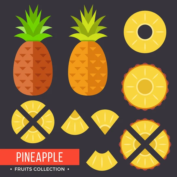 Ananas Modern Plat Pictogrammen Vectorillustratie Stockillustratie