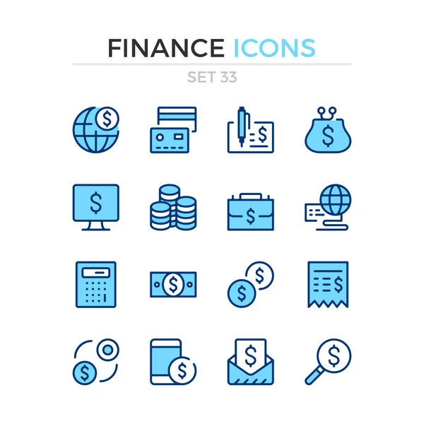 Iconos Financieros Conjunto Iconos Línea Vectorial Calidad Premium Diseño Línea — Vector de stock