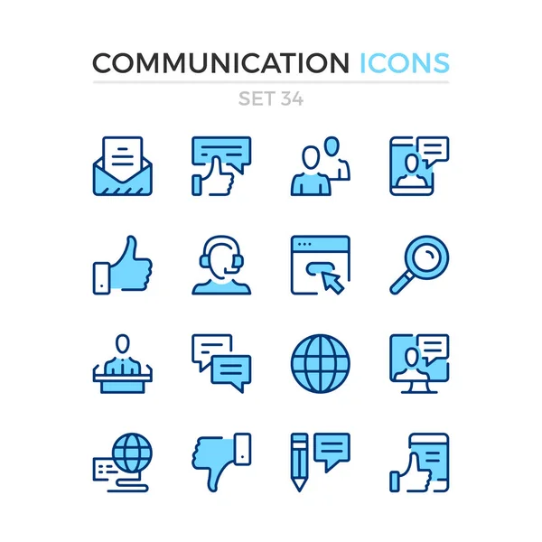 Iconos Comunicación Conjunto Iconos Línea Vectorial Calidad Premium Diseño Línea — Archivo Imágenes Vectoriales