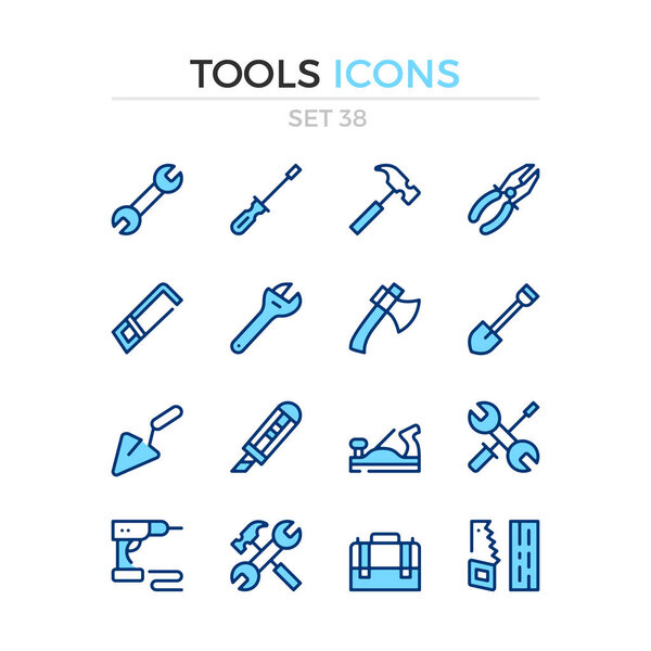 Tools icons. Vector line icons set. Premium quality. Simple thin line design. Modern outline symbols, pictograms.