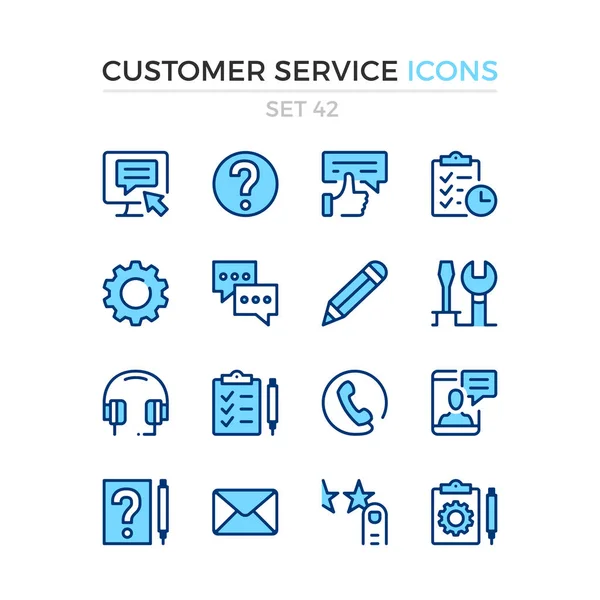 Iconos Servicio Cliente Conjunto Iconos Línea Vectorial Calidad Premium Diseño Gráficos Vectoriales