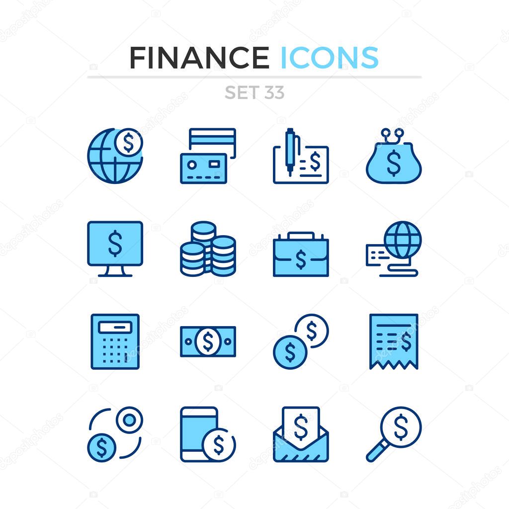 Finance icons. Vector line icons set. Premium quality. Simple thin line design. Modern outline symbols, pictograms.