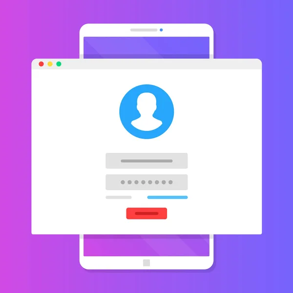 Formulário Login Registro Online Conceito Acesso Conta Site Com Página — Vetor de Stock