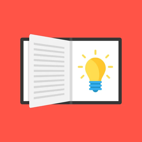 Otevřenou Knihu Žárovka Kreativní Nápad Inspirace Inovace Kreativní Myšlení Vzdělávání — Stockový vektor
