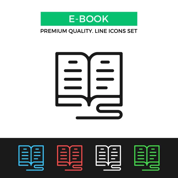 Vektör Kitap Simgesi Ebook Dijital Kitap Kavramı Premium Kalite Grafik — Stok Vektör