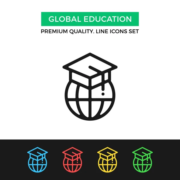 Ícone Educação Global Vetorial Design Gráfico Qualidade Premium Sinais Modernos Vetores De Bancos De Imagens Sem Royalties