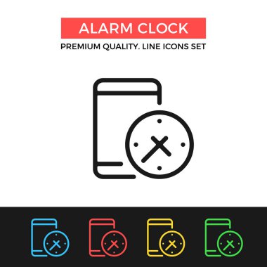 Vektör çalar saat simgesi. Premium Kalite grafik tasarım. Koleksiyon, basit ince çizgi Icons set anahat modern işaretler, semboller