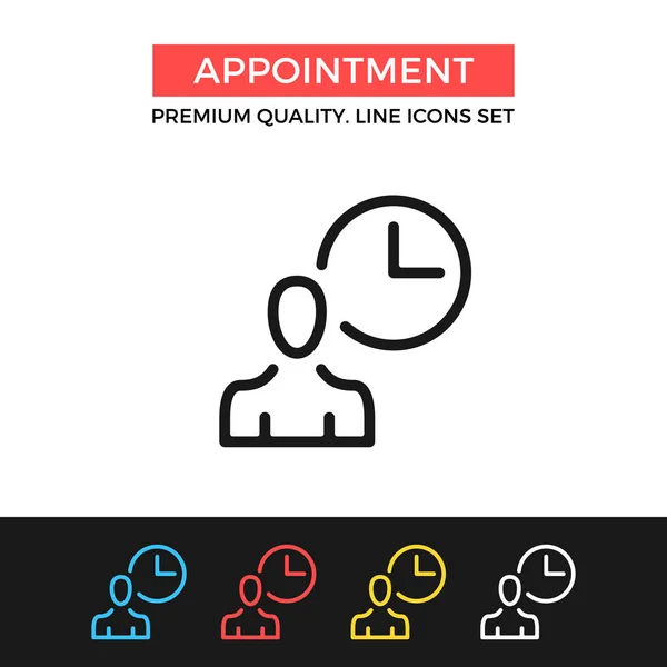 Icona Dell Appuntamento Vettoriale Incontri Orari Design Grafico Qualità Premium — Vettoriale Stock
