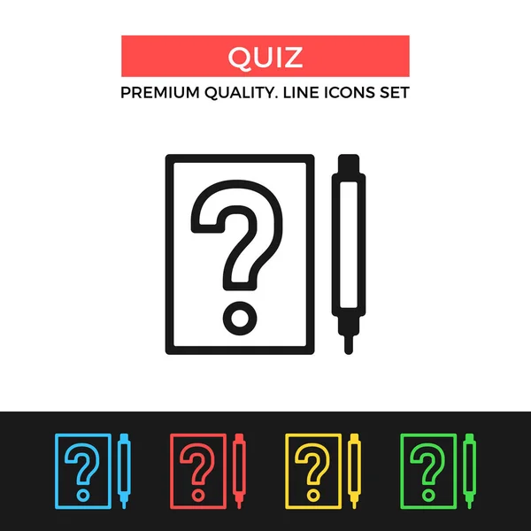 Vector Quiz Pictogram Vragenlijst Test Examen Concepten Premium Kwaliteit Grafisch — Stockvector