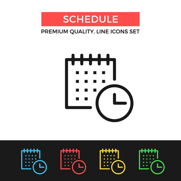 Vektorové Ikony Plán Kalendář Hodiny Premium Kvalitní Grafický Design Moderní — Stockový vektor