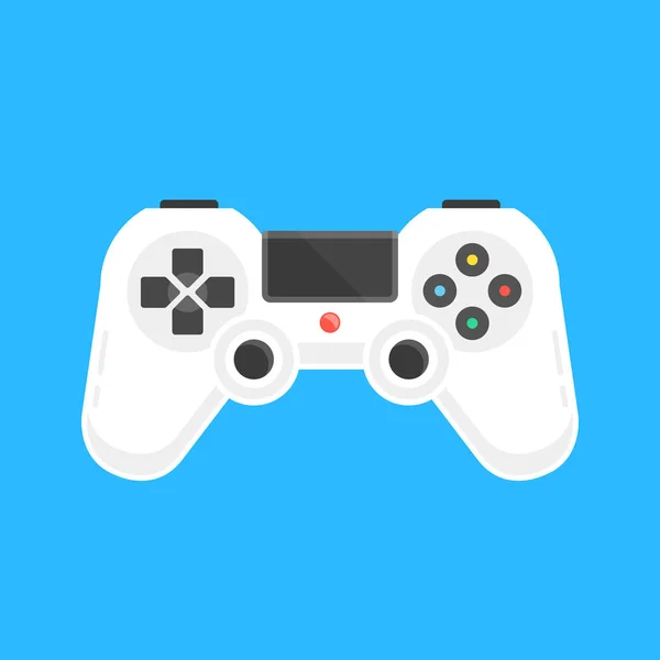 Gamepad Vetorial Controlador Jogo Branco Conceito Videogame Design Plano Moderno — Vetor de Stock