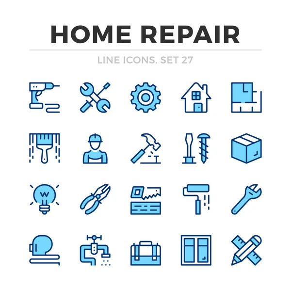 Home Repair Vector Line Icons Set Thin Line Design Outline — Stock Vector