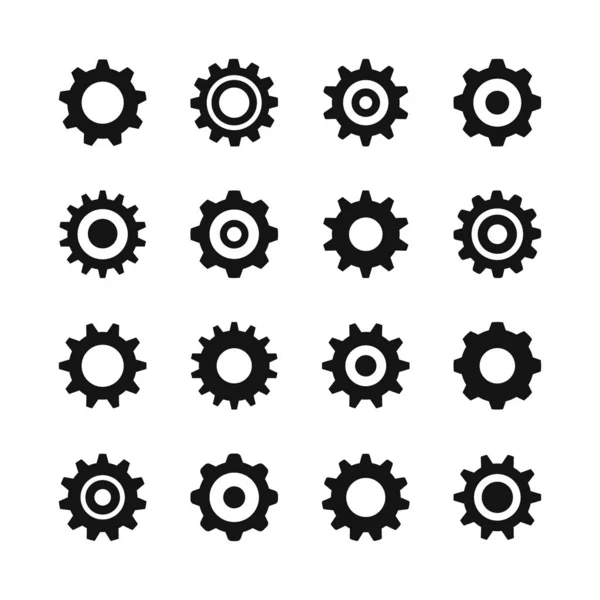 Tandwiel Pictogrammen Vector Icons Set — Stockvector