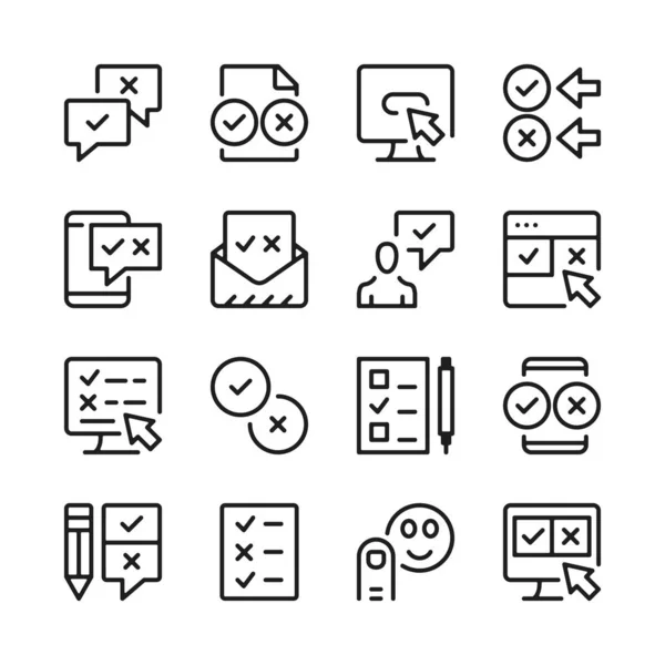 Enquête Lijn Icons Set Moderne Grafische Ontwerpconcepten Eenvoudige Overzichts Elementen — Stockvector