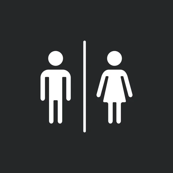 Toilet Teken Bewegwijzering Man Vrouw Silhouetten Water Kast Pictogram Badkamer — Stockvector