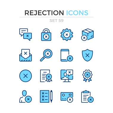 Rejection icons. Vector line icons set. Premium quality. Simple thin line design. Modern outline symbols collection, pictograms. clipart