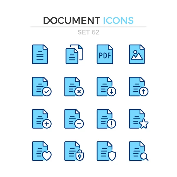 Iconos Documentos Conjunto Iconos Línea Vectorial Calidad Premium Diseño Línea Gráficos Vectoriales